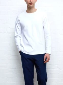 Heavy Long Sleeve Plain T-Shirt Tavistock White 12 Heavy Long Sleeve Plain T-Shirt Tavistock White -Mizuno Men Clothing Shop OSMK733 TAV01WHI HEAVYLONGSLEEVET SHIRTWHITE1copy