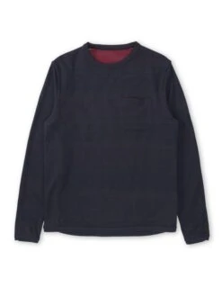 Reversible Newport Long Sleeve T-Shirt Hinkley Navy/Burgundy -Mizuno Men Clothing Shop OSMKReversibleSweatshirtNavy