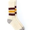 Ro To To Coarse Ribbed Old School Socks Bordeaux Yellow 2 Ro To To Coarse Ribbed Old School Socks Bordeaux Yellow -Mizuno Men Clothing Shop OSMRoToToCoarseRibbedOldSchoolCrewSockBordeauxYellow
