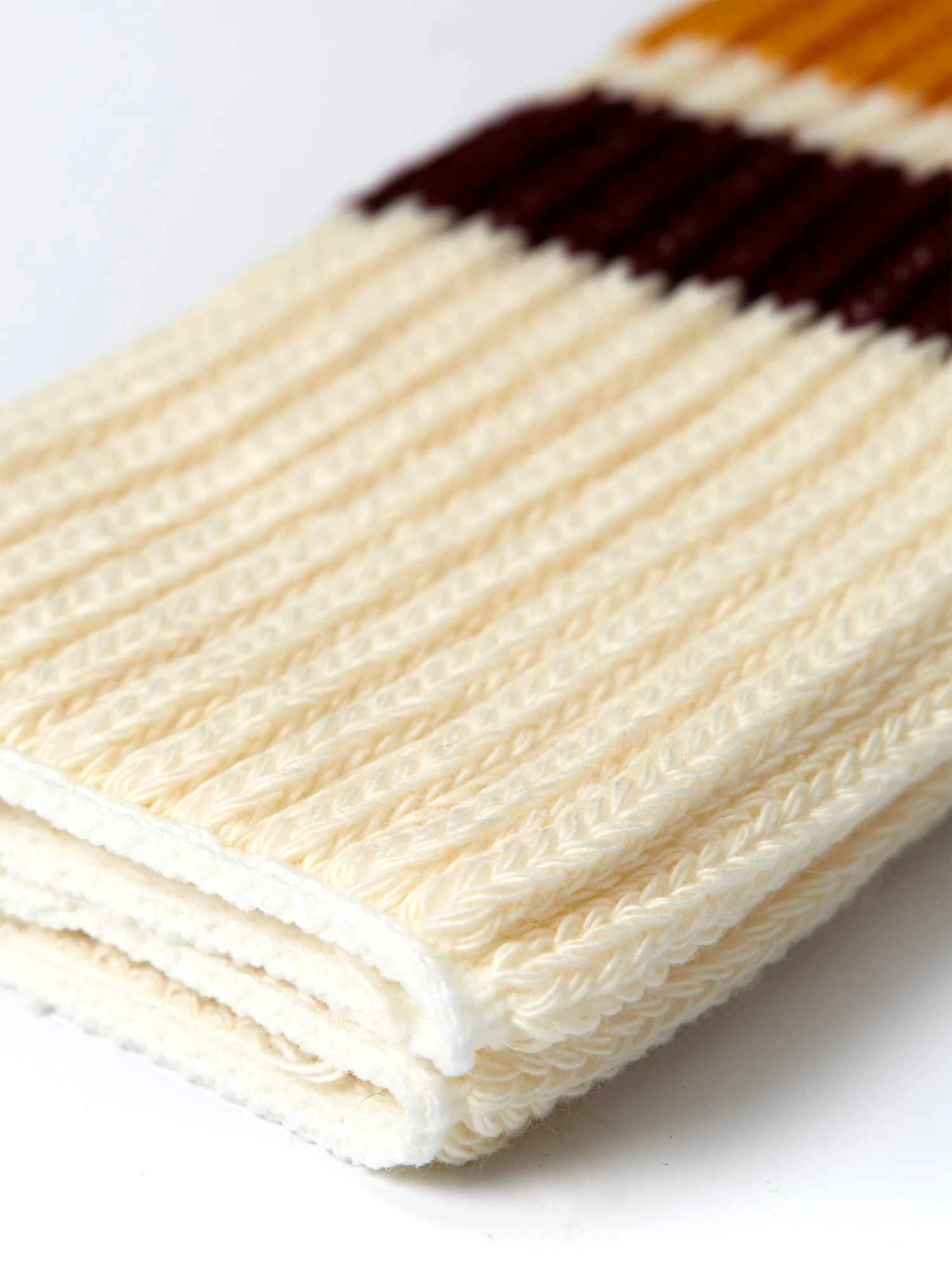 Ro To To Coarse Ribbed Old School Socks Bordeaux Yellow 4 Ro To To Coarse Ribbed Old School Socks Bordeaux Yellow - Image 2