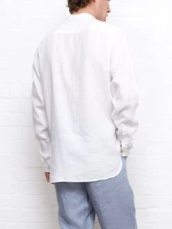 Grandad Shirt Bridford White -Mizuno Men Clothing Shop OSMS126 BRI01WHI GRANDADSHIRTBRIDFORDWHITE2483copy