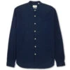 Grandad Shirt Kildale Indigo Rinse -Mizuno Men Clothing Shop OSMS126GrandadShirtKIL01INRKildaleIndigoRinse