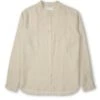 Grandad Shirt Padworth Beige -Mizuno Men Clothing Shop OSMS126GrandadShirtPAD01BEIPadworthBeige