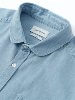 Eton Collar Shirt Mullins Denim Indigo Light -Mizuno Men Clothing Shop OSMS69bEtonCollarShirtMUL01INLMullinsIndigoLight1