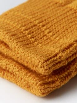 Ro To To Cotton Waffle Crew Socks Mustard Yellow -Mizuno Men Clothing Shop OSMStudioRototoCottonWaffleCrewSocksMustard1