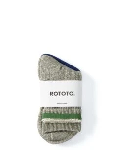 Ro To To Double Face Mid Socks Green 6 Ro To To Double Face Mid Socks Green -Mizuno Men Clothing Shop OSMStudioRototoDoubleFaceMidSocksOrganicCottonGreen