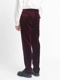 Fishtail Trousers Velvet Burgundy -Mizuno Men Clothing Shop OSMT20D VEL01BUR FISHTAILTROUSERS VELVETBURGUNDY2copy