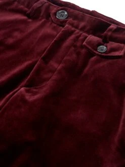 Fishtail Trousers Velvet Burgundy -Mizuno Men Clothing Shop OSMT20dFlatFishtailTrousersVEL01BURVelvetBurgundy1