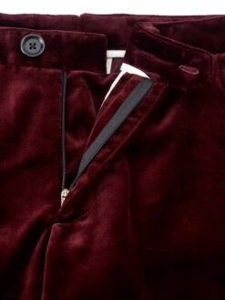 Fishtail Trousers Velvet Burgundy -Mizuno Men Clothing Shop OSMT20dFlatFishtailTrousersVEL01BURVelvetBurgundy2