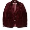 Mansfield Jacket Velvet Burgundy 1 Mansfield Jacket Velvet Burgundy -Mizuno Men Clothing Shop OSMT352cFlatMansfieldJacketVEL01BURVelvetBurgundy