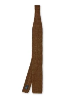 Silk Knitted Tie Brown