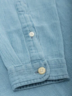 Grandad Shirt Kildale Indigo Light -Mizuno Men Clothing Shop OSS126GrandadShirtKildaleIndigoLight 4 66f3d07c 2e2e 4a66 b725 dcf1ae0f7b11