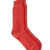 Ro To To Cotton Waffle Crew Socks Light Red