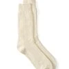 Ro To To Cotton Waffle Crew Socks Raw White