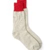 Ro To To Double Face Crew Socks Silk & Cotton Grey/Red -Mizuno Men Clothing Shop OSStudioRototoDoubleFaceCrewSocksSilk CottonRedLGrey dc7752ae 1511 478f 90a7 e52863d7329c