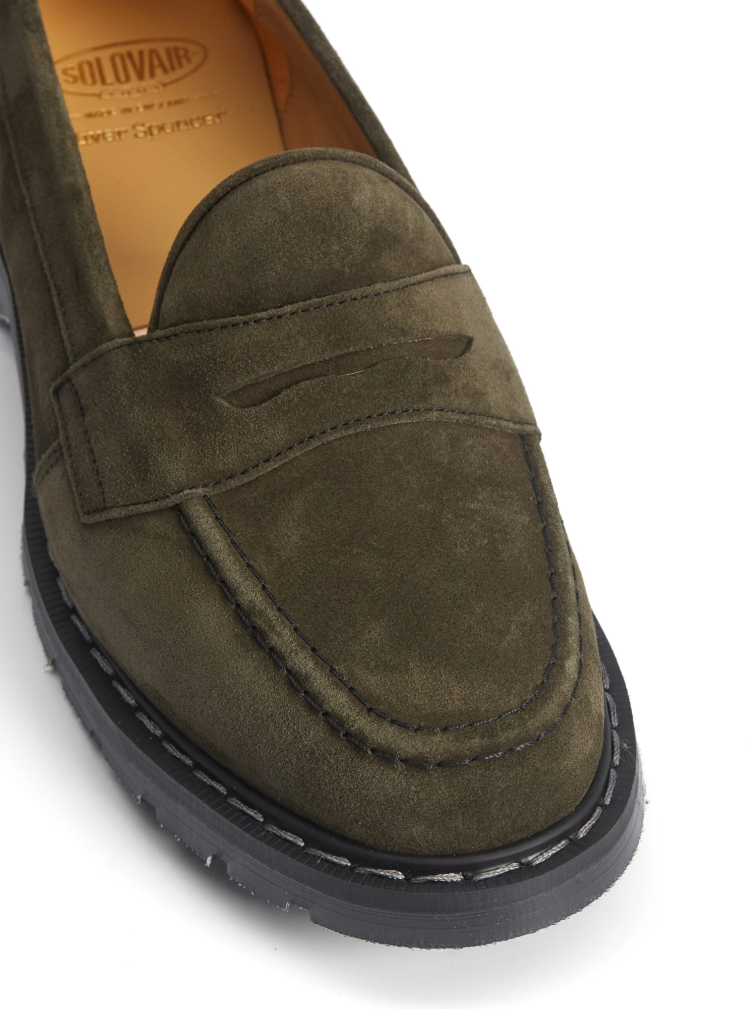Solovair X Oliver Spencer Penny Loafer Green Suede 4 Solovair X Oliver Spencer Penny Loafer Green Suede - Image 2