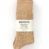 Ro To To Organic Cotton Daily 3 Pack Socks Ecru/Brown -Mizuno Men Clothing Shop RototoSocksOrganicDaily3PackEcruBrown
