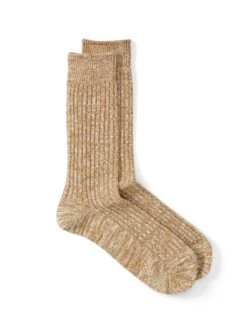 Ro To To Organic Cotton Daily 3 Pack Socks Ecru/Brown -Mizuno Men Clothing Shop RototoSocksOrganicDaily3PackEcruBrown3