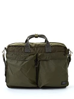 Porter-Yoshida & Co Olive 3-way Force Briefcase -Mizuno Men Clothing Shop porter force green0 copy